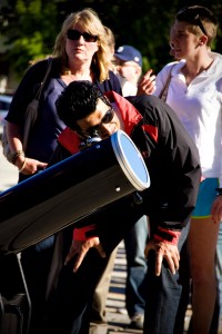 A guest observing the Transit of Venus at UWM